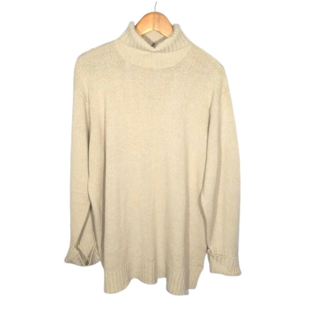 Vintage Carolina Colours Tan Plus Size Knit Turtleneck Sweater Sz 2X